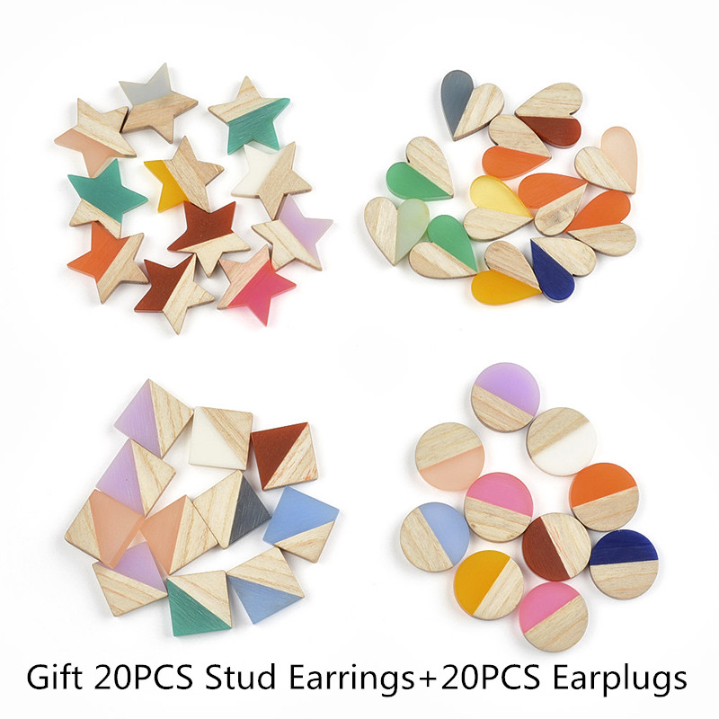 Woodworking Resin - 20PCS Square Round Star Heart Jewelry