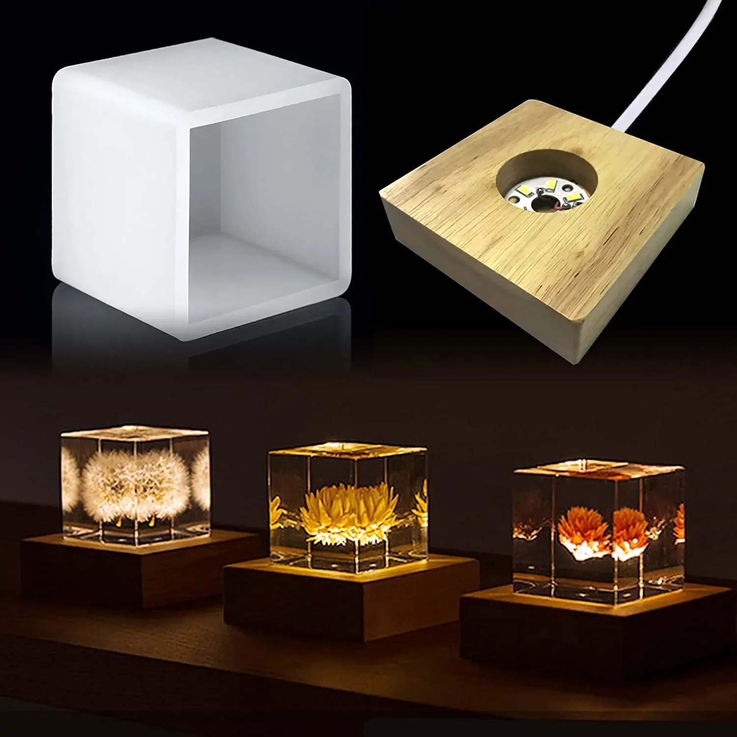 Square Light Resin Mold,led Si - Woodworking Resin 评论和价格