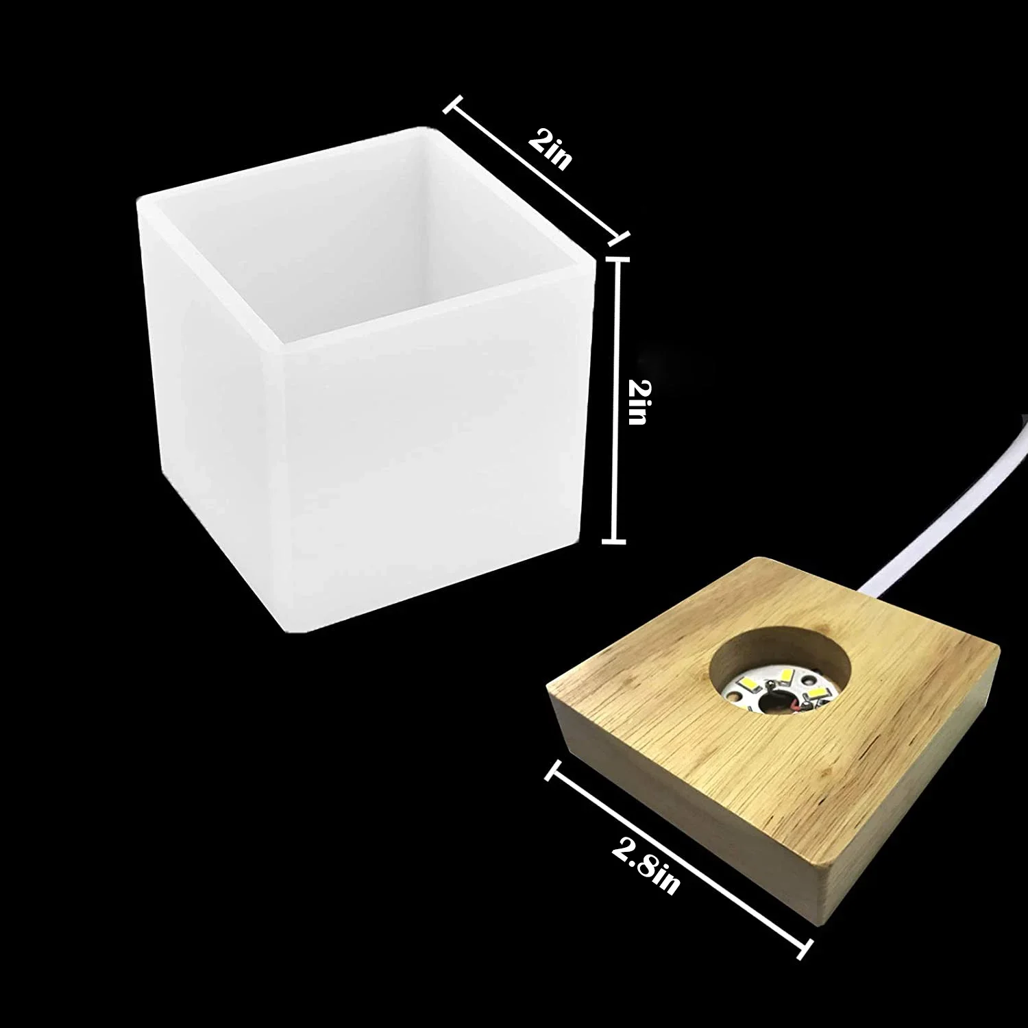 Square Light Resin Mold,led Si - Woodworking Resin 评论和价格