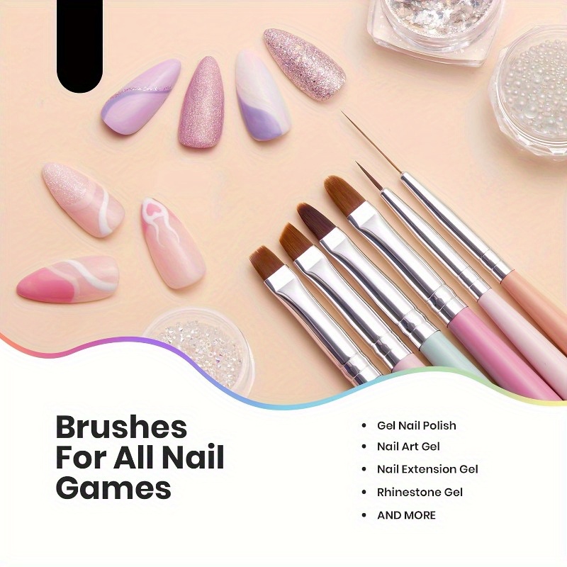 6pcs Nails Art Brushes Set Man - Wood Chisel Set 评论和价格