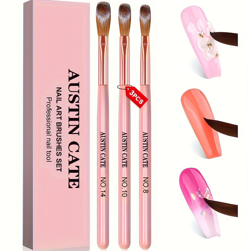 3pcs Kolinsky Acrylic Nail Bru - Wood Chisel Set 评论和价格