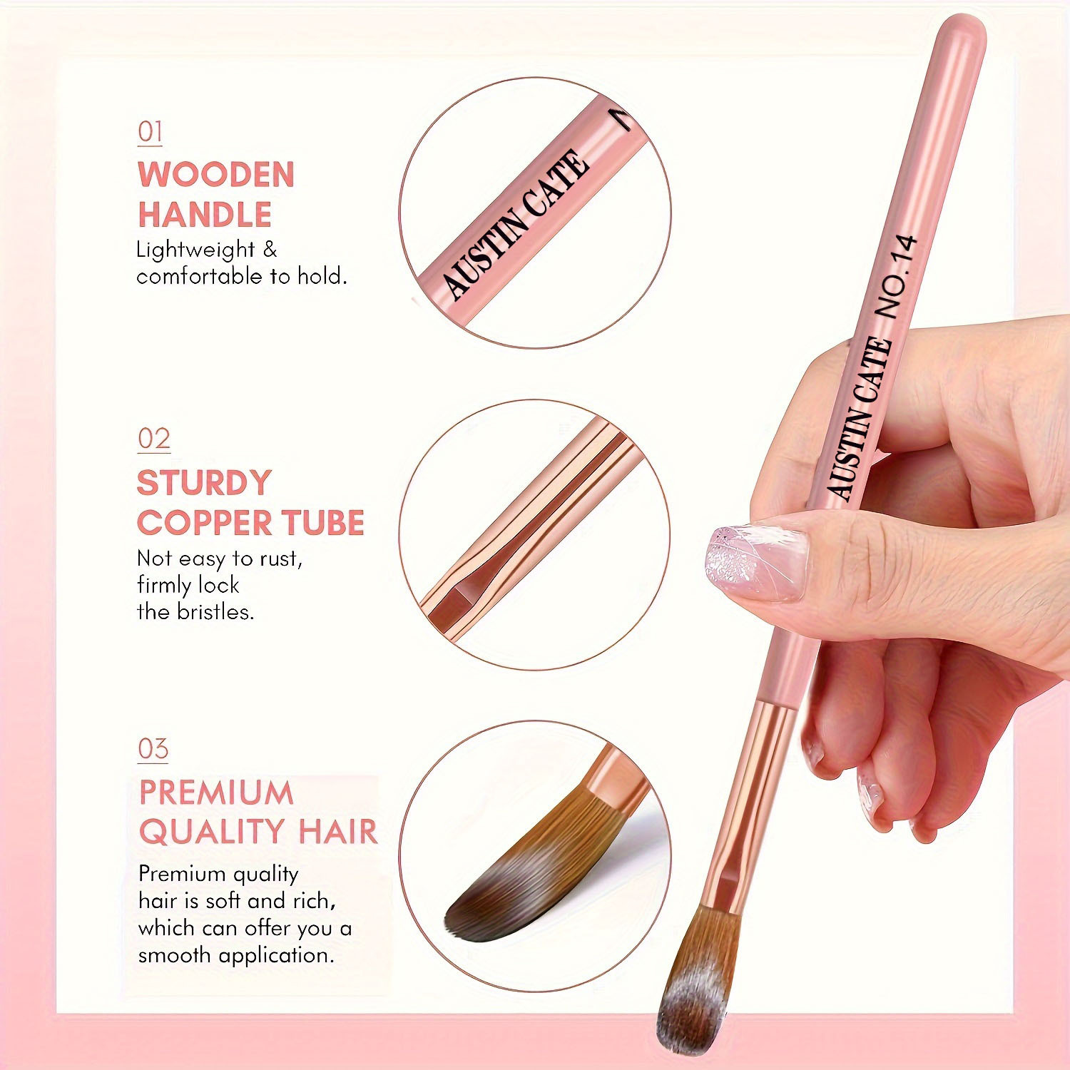 3pcs Kolinsky Acrylic Nail Bru - Wood Chisel Set 评论和价格