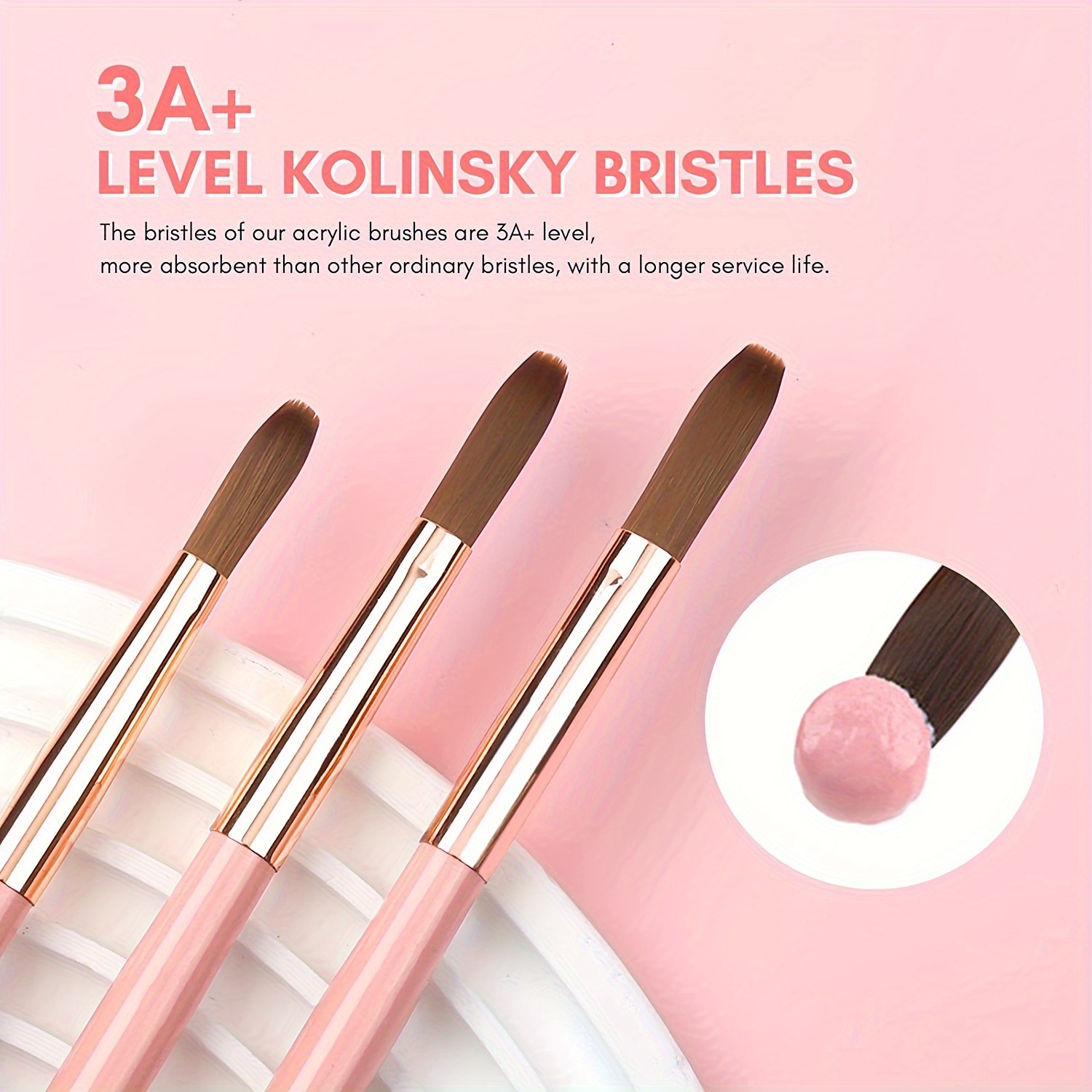 3pcs Kolinsky Acrylic Nail Bru - Wood Chisel Set 评论和价格